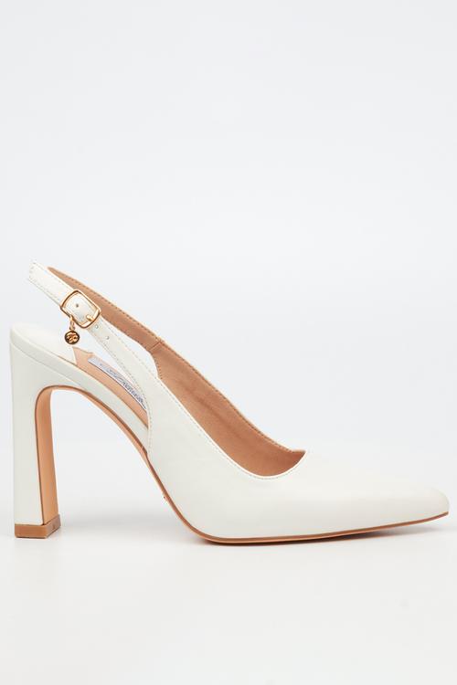 Nala 1 slingback block heel - white