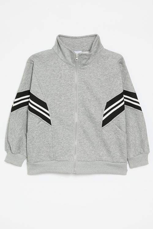 Zip thru sweat top - grey