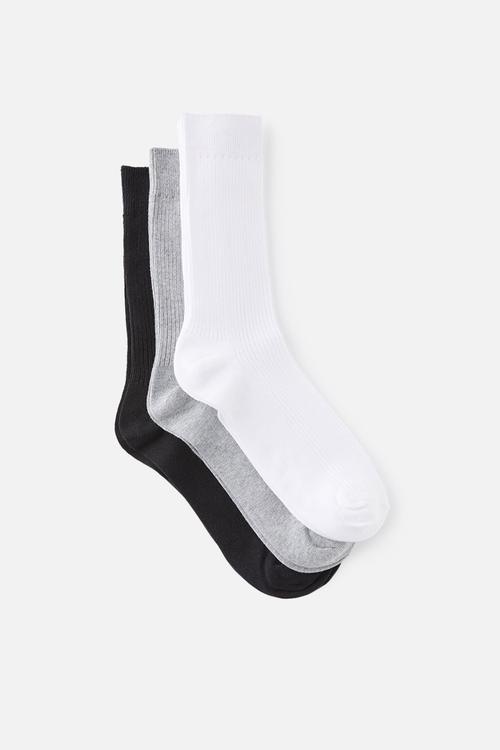 3 Pack Easy Socks - Black/White/Grey Marle