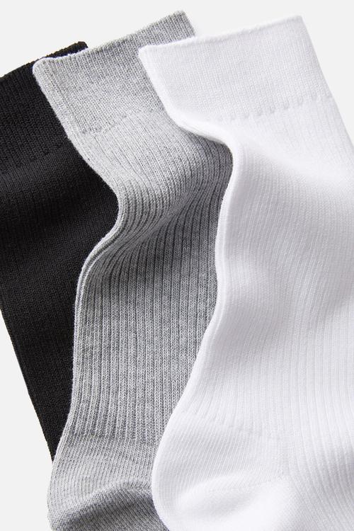 3 Pack Easy Socks - Black/White/Grey Marle