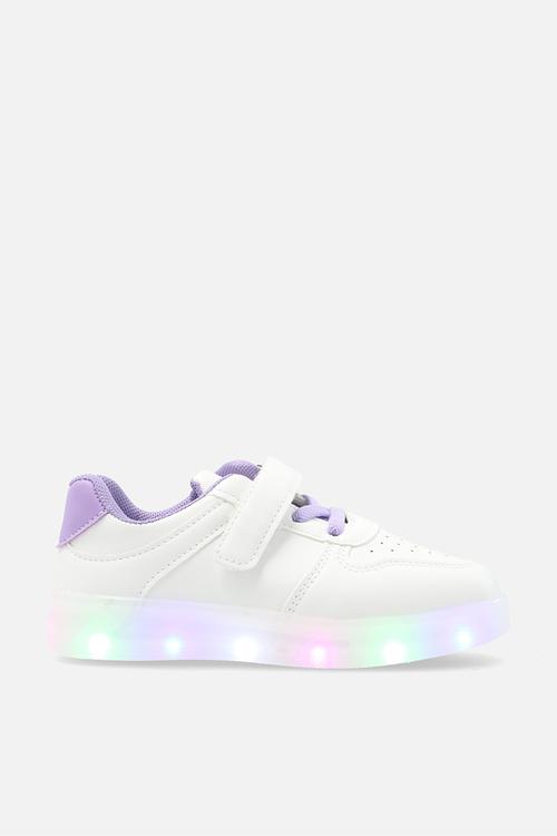Light up sneakers - lilac & white