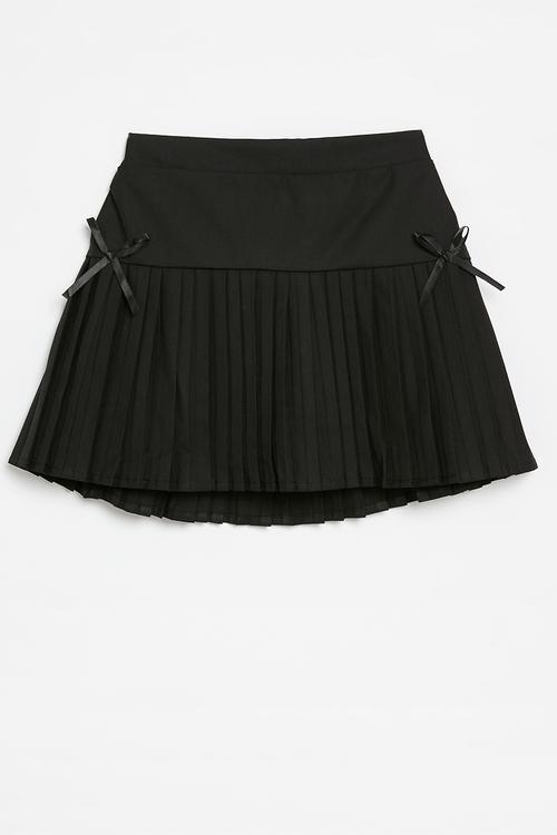 Pleated mini skirt - black