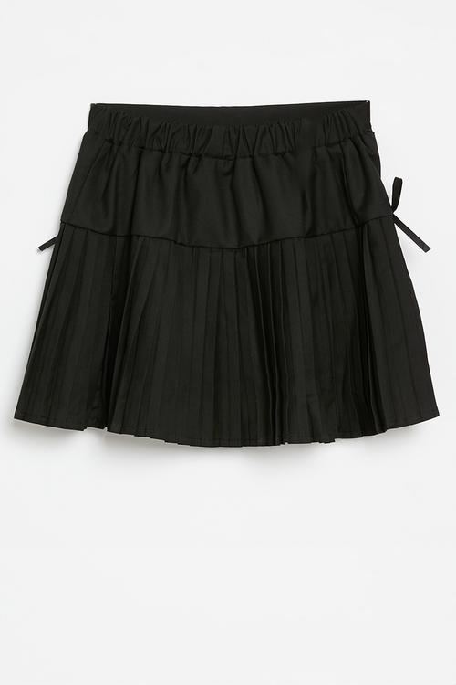 Pleated mini skirt - black