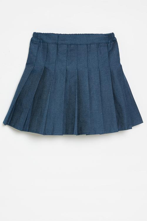 Knife pleat skirt - blue