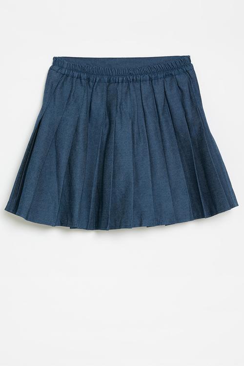 Knife pleat skirt - blue