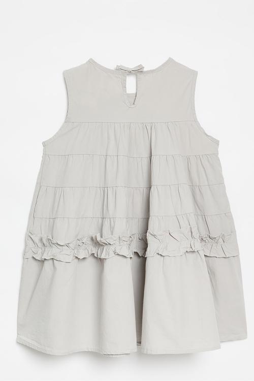 Tiered tent dress with bow closure - light grey