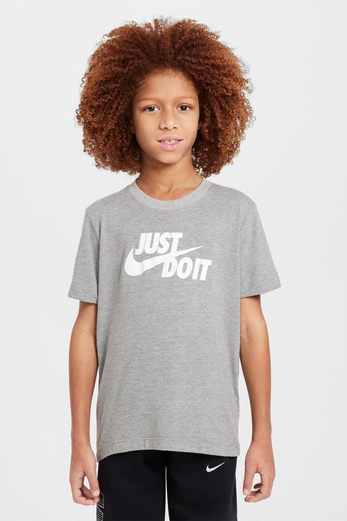 Kids Nike Sportswear Just Do It Tee - Dk Grey Heather