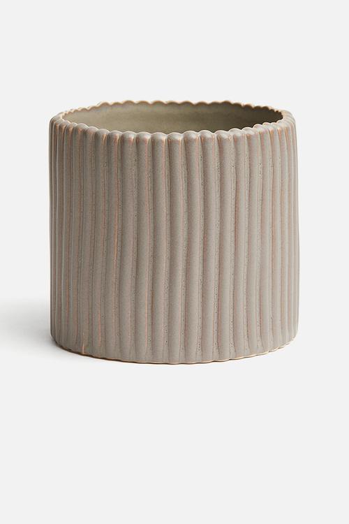 Stoneware plant pot - greige
