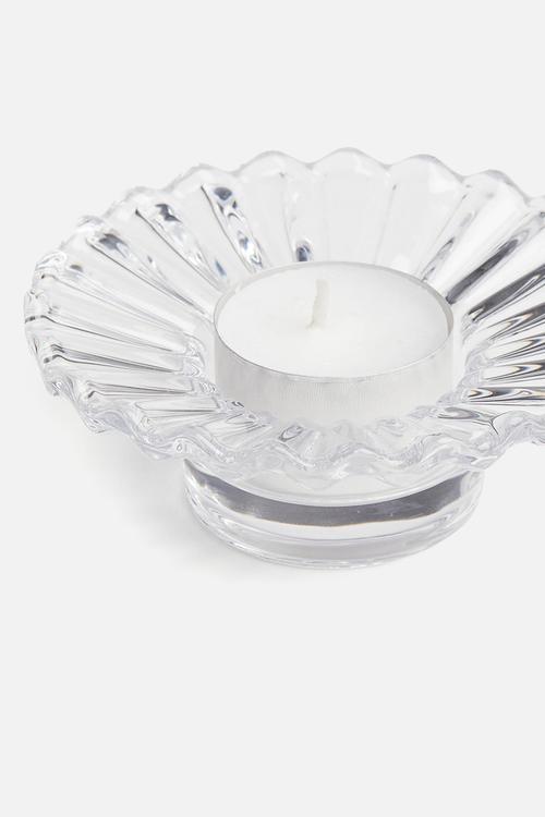 Glass tealight holder - transparent