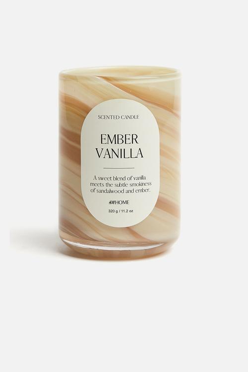Scented candle in glass holder - ember vanilla 