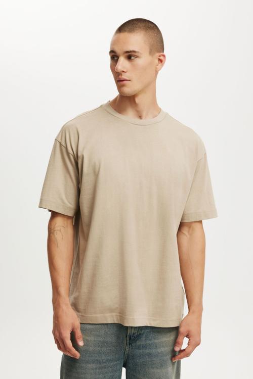 Box Fit Plain T-shirt - Gravel Stone