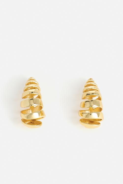 Shell Design Earrings - gold