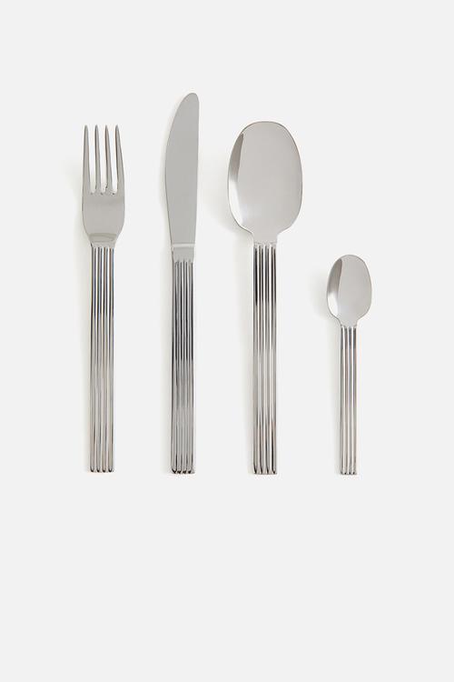 4 piece cutlery set - silver-coloured