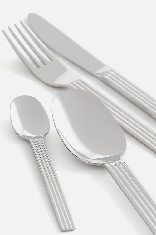 4 piece cutlery set - silver-coloured