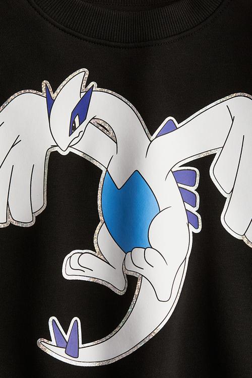 Motif-detail sweatshirt - black pokémon