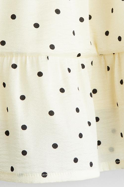 Tiered skirt - light yellow spotted
