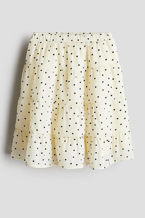 Tiered skirt - light yellow spotted