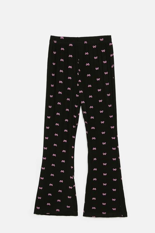 Flared legging - black & pink