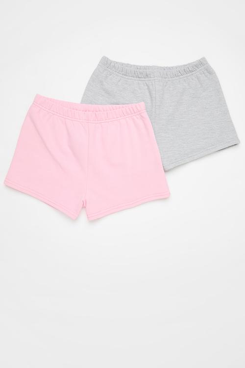 2 Pack sweatshorts - grey & pink