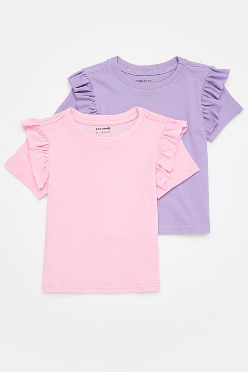 2 Pack tee - pink & purple