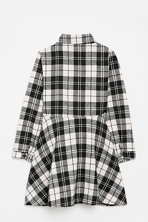 Check dress-black & white