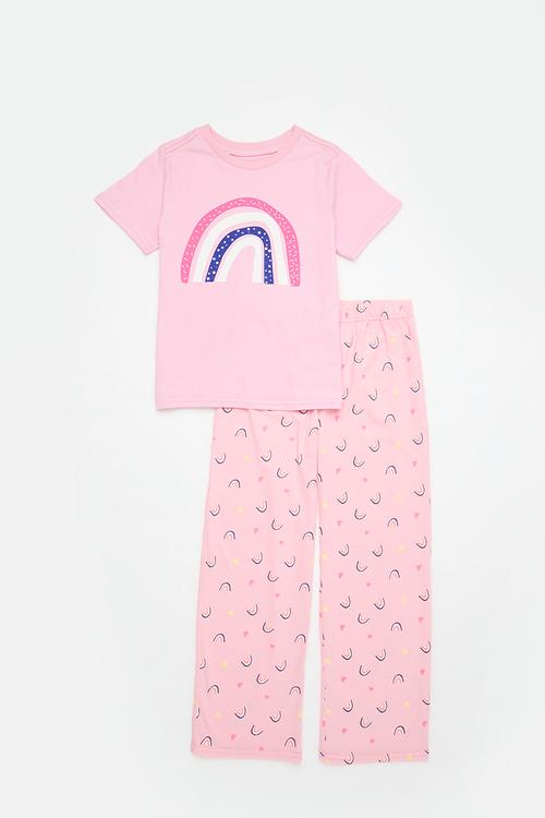 Pj set-pink/rainbow