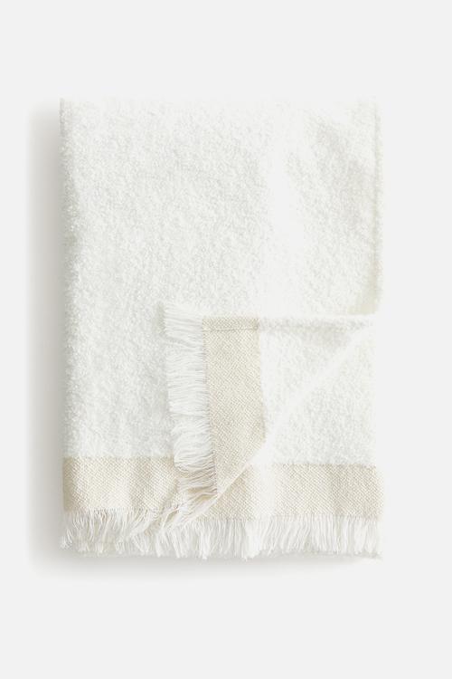 Bouclé blanket - white