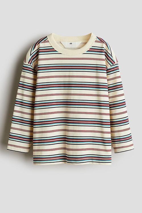 Long-sleeved t-shirt - light yellow striped