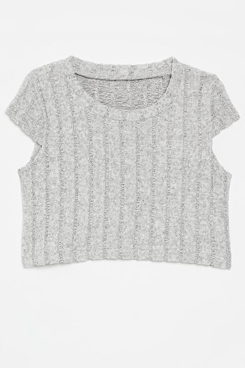 Cropped tee - grey