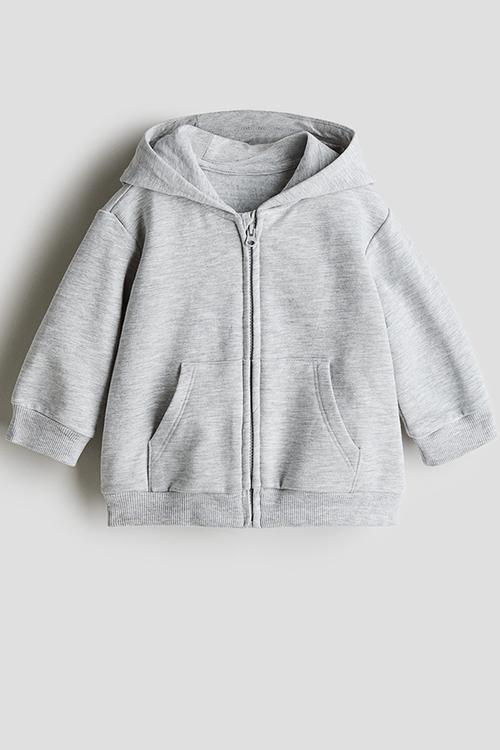 Zip-through hoodie - grey marl 