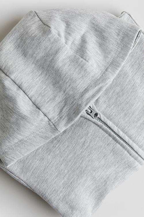 Zip-through hoodie - grey marl 
