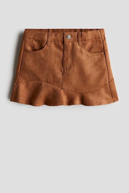 Coated skirt - brown