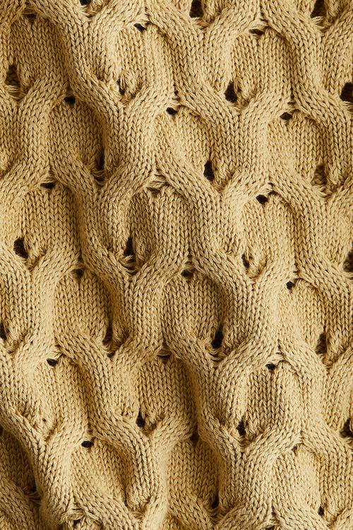 Hole-knit jumper - dusty yellow