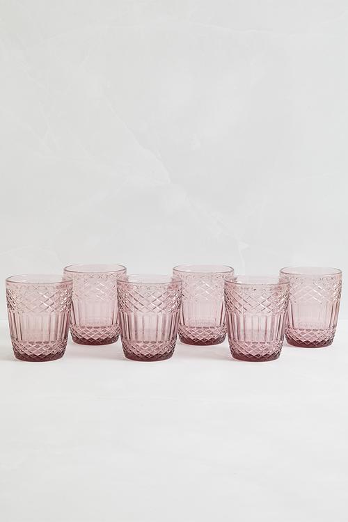 Drinking glass blush set of 6 - grey