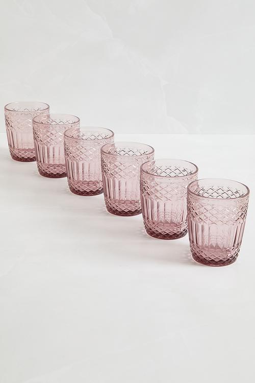 Drinking glass blush set of 6 - grey