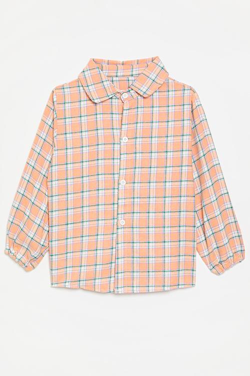 Check shirt -orange 