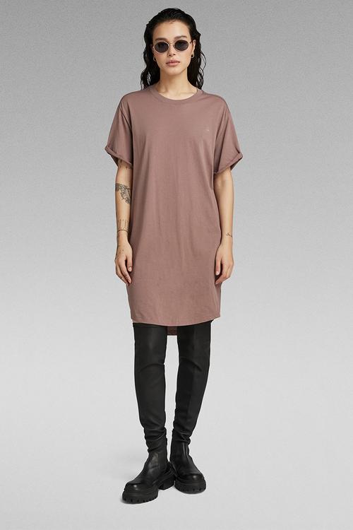 Lash Fem Loose Dress s\s Wmn - Brown
