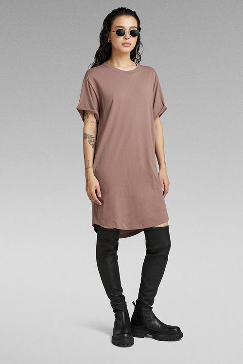 Lash Fem Loose Dress s\s Wmn - Brown