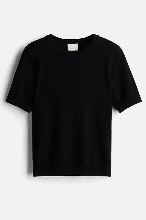 Fine-knit top - black