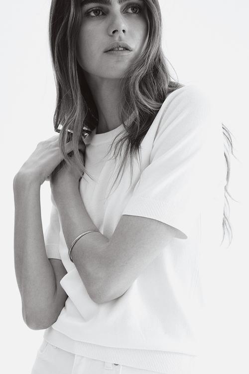 Fine-knit top - white