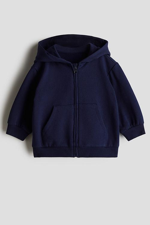 Zip-through hoodie - navy blue