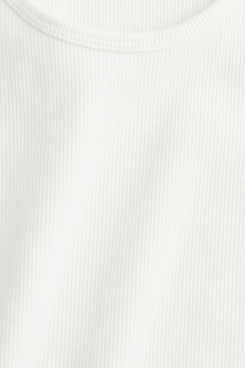 Ribbed vest top - white
