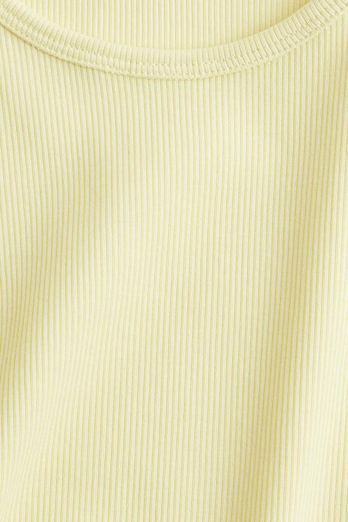 Ribbed vest top - light yellow
