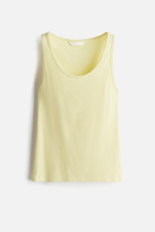Ribbed vest top - light yellow