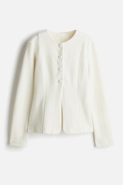 Waisted cardigan - white