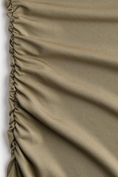 Twist-detail one-shoulder dress -  khaki green