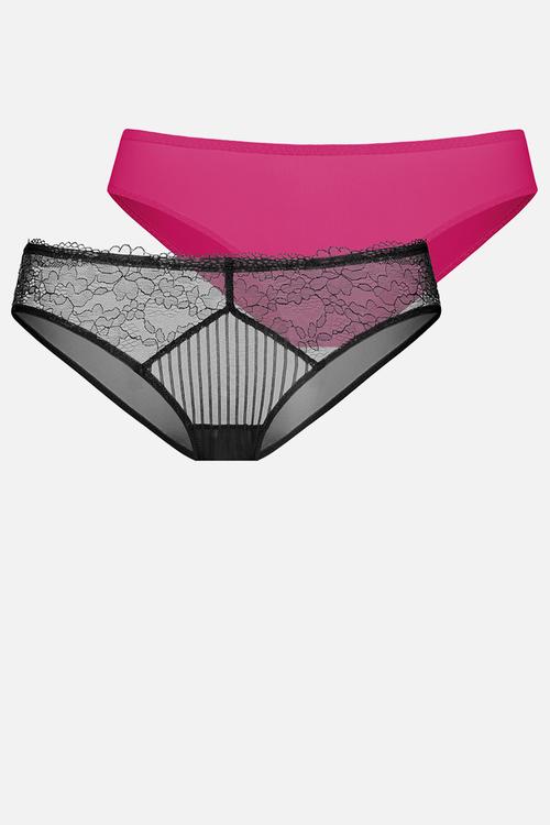 Plus Muriel 2 pack brief - black/pink