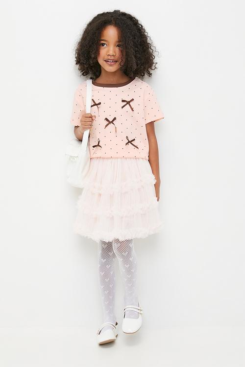 Bow décor tee - pink