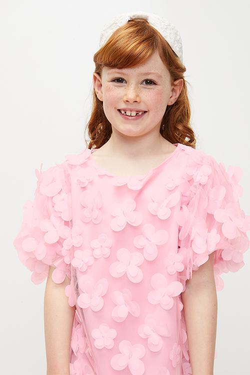 Floral applique dress - pink