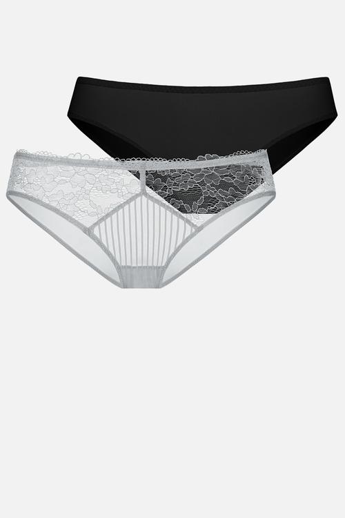 Plus Muriel 2 pack brief - black/grey